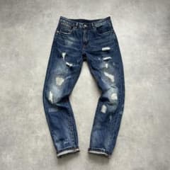 RRL USA製 ダメージ加工 デニム w32 インディゴ スリムフィット - メルカリ