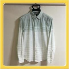 BANANA REPUBLIC 白 緑 シャツ M 長袖 シャツ