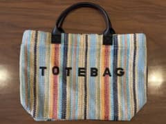 【新品】トートバッグ マルチカラー ボーダー A4対応 TOTEBAGのサムネイル