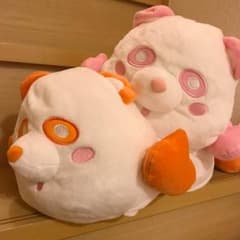 ぬいぐるみ AAA え〜パンダ寝そべり  ティッシュカバー 桃 橙2つセットのサムネイル