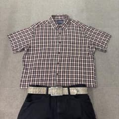 00s cityboy archive 短丈チェックシャツ　　緑　赤　茶のサムネイル