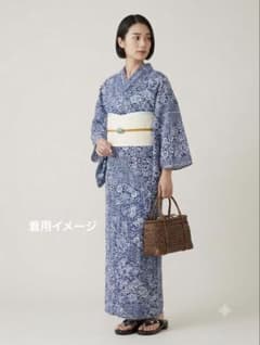 s*m様 綿絽 浴衣 身丈151 裄丈64 注染 高級 夏着物 本藍 美品のサムネイル