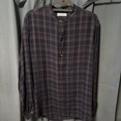 LIDNM ブラウン チェック柄 長袖シャツのサムネイル