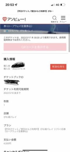 Michi Michi様専用　琵琶湖バレイ   リフト1日券のサムネイル
