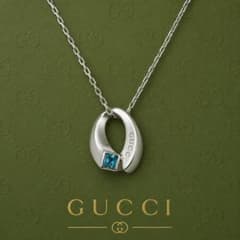 GUCCI グッチ ブルートパーズ ペンダント ネックレス SV925 誕生石 