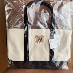 フェイラー オールドテディ ワッペントートバッグ アイボリー ブラック