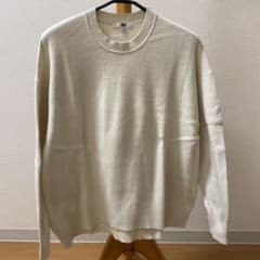 UNIQLO 유니클로 긴팔 니트 스웨터 화이트 아이보리 남녀 겸용