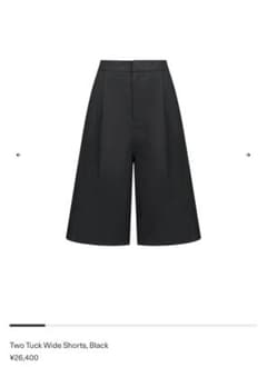 矢野崇人着用 AMOMENT TwoTuck Wide Shorts Black 矢野崇人着用 AMOMENT TwoTuck Wide Shorts Black - メルカリ
