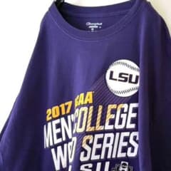 チャンピオン LSU カレッジ ワールドシリーズ Tシャツ XL 紫パープル