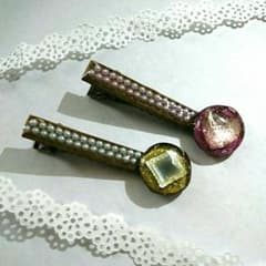 ハンドメイド☆ヘアクリップ２個セットのサムネイル