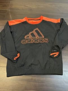 キッズadidas ウィンドブレーカー 黒/オレンジ