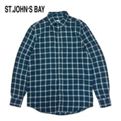 00s ST.JOHN'S BAY Check Shirt, Long Sleeve, Cotton, Green