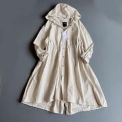 pasde calais✨️サニードライモッズコート 軽やか製品染め アイボリー 新品タグ✨ pasde calais サニードライモッズコート ロング フーディ