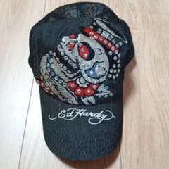 Ed Hardy メッシュキャップ スカル 刺繍 ラインストーン - メルカリ