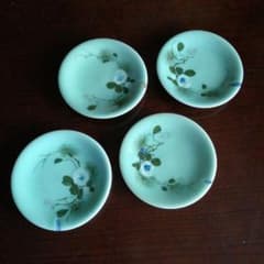 瀬戸焼 青華園製 クロム青磁皿 4枚 15.8cm 明治〜昭和初期 - メルカリ