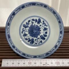 清代 青花 唐草文様 青瓷 染付皿 陶磁器 - メルカリ