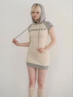 ANDMARY Mary logo mini dress gray - メルカリ