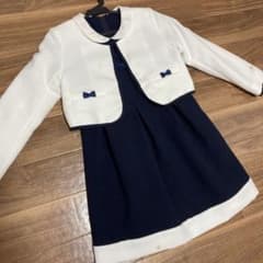 ❣️値下げ❣️ネイビー ドレスとホワイトジャケット セット サイズ　120のサムネイル