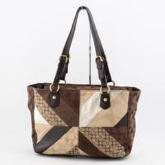 A474【COACH】トートバッグ ハンドバッグ シグネチャー パッチワーク