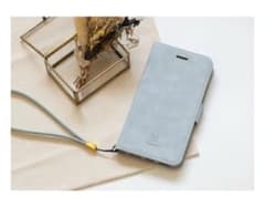 【新品】iPhone14Proケース6.1インチ（手帳型）ブルーグレー／水色のサムネイル