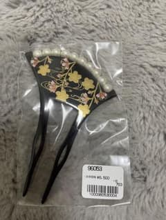かんざし 黒地に金色の花模様のサムネイル