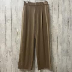 UNIQLO タックワイドパンツ M ベージュ　丈長め