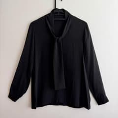 【theory luxe】ボウタイブラウス／ブラックストライプ／38のサムネイル