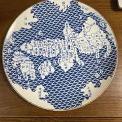伊万里焼? 日本地図 大皿 丸形皿 金縁 - メルカリ