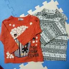 80㎝長袖2着(ミキハウス、ユニクロ)のサムネイル
