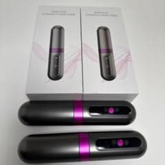 値下げ【Type-C】コードレス ブラシヘアアイロン 充電式 2台セット