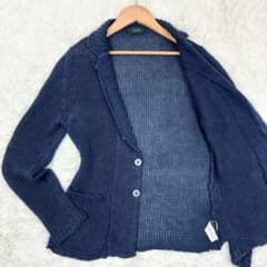 美品 ザノーネ リネン100％ ニットテーラード アンコンジャケット S