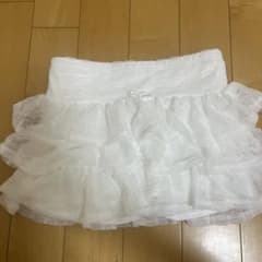ホワイト フリル フレアスカート ミニ丈のサムネイル