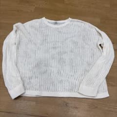 メッシュニット 長袖 ホワイトのサムネイル