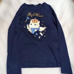 美品 PINK HOUSE ピンクハウス スノーフェアリーテールプリント ロングスリーブカットソー シャツ A2103UPO520 サイズ4 ネイビー レディース 古着 中古 USED ピンクハウス】美品♡ねこプリント 長袖Tシャツ 日本製 スノー