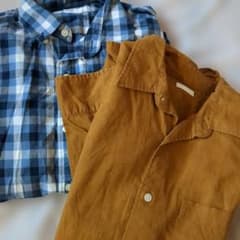 GAP チェックシャツ GUマスタードカラーシャツ 2枚セットのサムネイル
