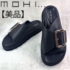 【美品】MOHI /モヒ◆ ビッグ　ゴールドバックル レザーサンダル　23.5 美品】MOHI /モヒ◇ ビッグ ゴールドバックル レザーサンダル 23.5