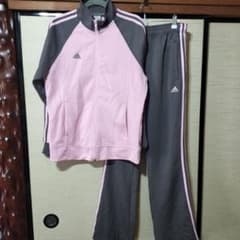 美品　adidas ジャージ上下セット ピンク グレー 38/44のサムネイル