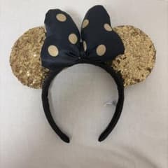 ディズニー カチューシャ ゴールドスパンコール ドットリボンのサムネイル