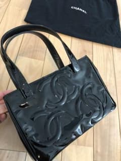 極美品】シャネル CHANEL エナメルトリプルココマーク トート 