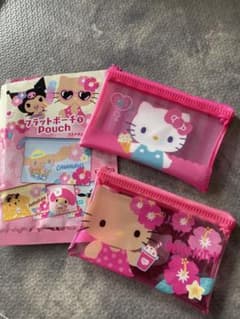 サンリオキャラクターズ　日焼け フラットポーチs キティ　フラットポーチキティーのサムネイル