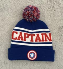 CAPTAIN AMERICA ニット帽 ビーニー ポンポン付きのサムネイル