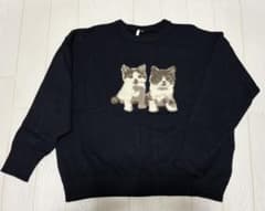 【未使用】しまむら Vanilla studio ニット 猫 4L 大きいサイズのサムネイル