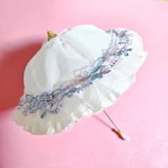 ハンドメイド ミニチュア 傘 ドール用 クラロリ 姫系 ロリータ リボン