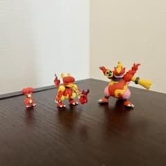 フィギュア 立体ポケモン図鑑 当時物 ブビィ ブーバー ブーバーン 進化