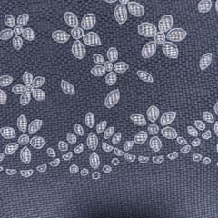 花柄刺繍レース生地 紺色　サッカー生地のサムネイル