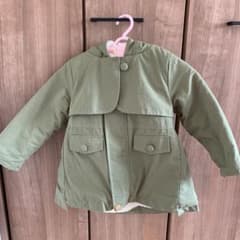 アウター　もこもこ　カーキ　韓国子供服のサムネイル