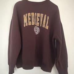 kutir MEDIEVALプリント スウェット ブラウン　Sサイズ　短丈のサムネイル