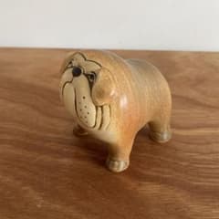 リサラーソン 置物 ケンネル ブルドッグ ミディアム ベージュ - メルカリ
