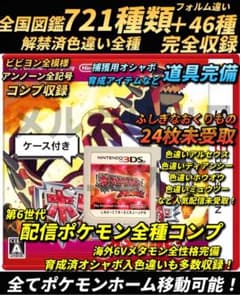 ポケットモンスター オメガルビー ニンテンドー3DS 配布ポケモン 未受取 配信 正規 色違い・配信完全コンプ・アイテム完備 ポケモン オメガルビー