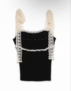 トップス BLACK ANDMARY LIL LACE KNIT TOPS ANDMARY Lil lace knit tops black - メルカリ